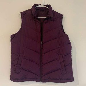 Purple Lands End Down Puffer Vest